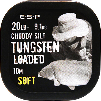 Повод. мат. в матовой оболочке ESP Tungsren Loaded Soft 10м 20lb/9.1кг/ Choddy Silt  