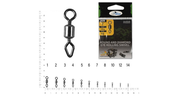 Вертлюг EastShark Round and Diamond Size8 (14кг), 10шт