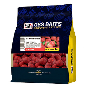 Бойлы пылящие GBS Baits  Strawberry 24мм 1 кг (Клубника ) 