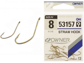 Крючки с колечком Owner Straw Hook Size 10 Brown 