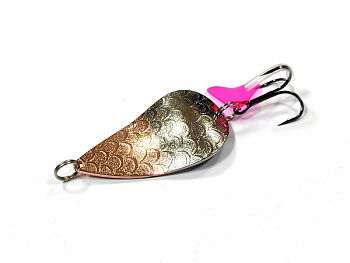 Колеблющаяся блесна HITFISH PEAR 55мм 18 гр color:006 латунь