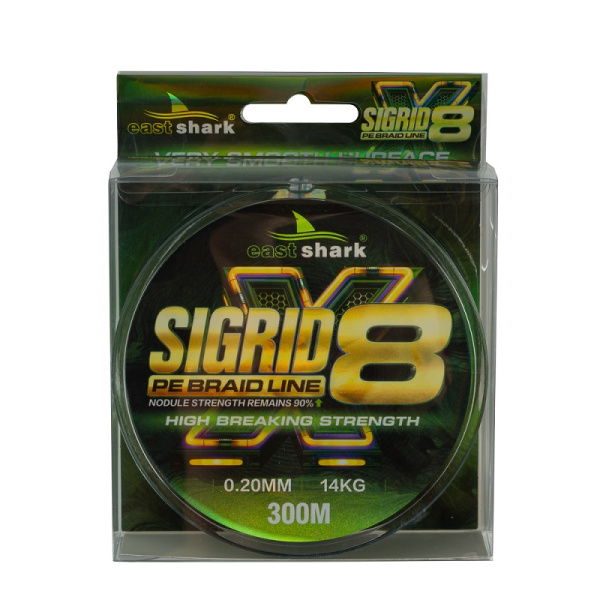 Плетеный шнур EastShark SIGRID  300м 14кг 0,20мм (Зеленый)