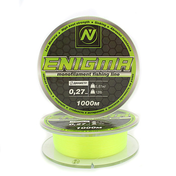 Монофильная леска VN Tackle Monofilament Fishing Line Enigma 1000м 5,61кг/0,27мм (Yellow-Green) 