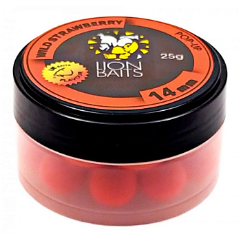 Бойлы плавающие Lion Baits   Wild Strawberry 14мм 25 г (Земляника) 