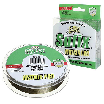 Плетеный шнур Sufix Matrix Pro  135м 27кг/0,30мм (Зеленый) 