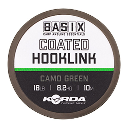 Повод. мат. в оболочке Korda Basix Coated Hooklink  10м 18lb ( Camo green) 1