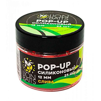 Силиконовый Pop-Up   Lion Baits Plum 25 шт (Слива)  (Оранжевый) 12мм