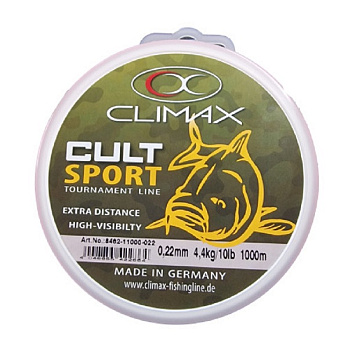 Леска Climax CULT Sport   1000м 5,8кг/0,25мм (Желтая) 