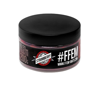 Бойлы пылящие FFEM Baits насадочные Strawberry 16/20мм 200 г (Земляника) 