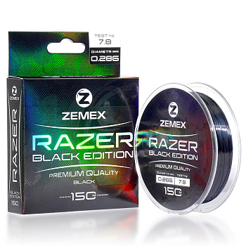 Леска Zemex RAZER BLACK EDITION  150м 6,4кг/0,261мм (Черная) 