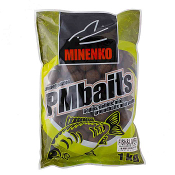 Бойлы пылящие Minenko PMbaits Fish&liver 26мм 1 кг (Рыба и печень) 