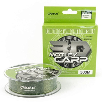 Леска Caiman Motley Carp 3D  300м 15,9кг/0,40мм (Camo green) 