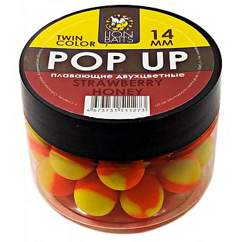 Бойлы нейтральные Lion Baits Wafters twincolor  Strawberry-Honey 12/14мм 40 г (Клубника-Мёд) 